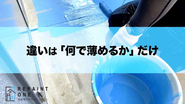 違いは「何で薄めるか」だけ